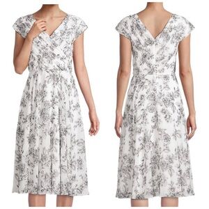Rachel Parcell Floral Midi Dress in White and Black